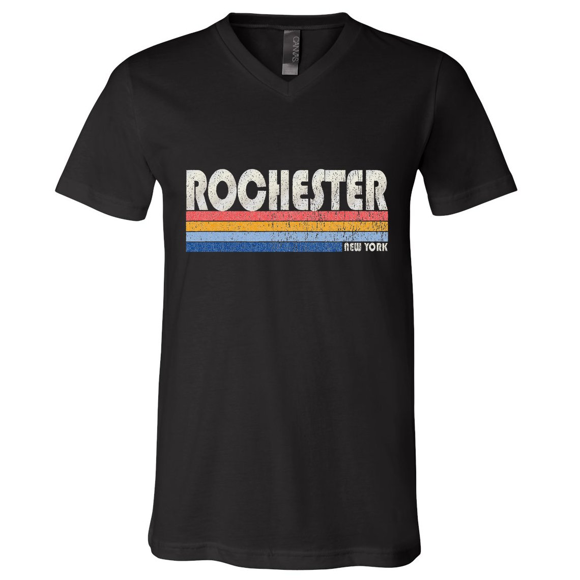 Vintage 70s 80s Style Rochester Ny V-Neck T-Shirt