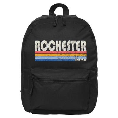 Vintage 70s 80s Style Rochester Ny 16 in Basic Backpack