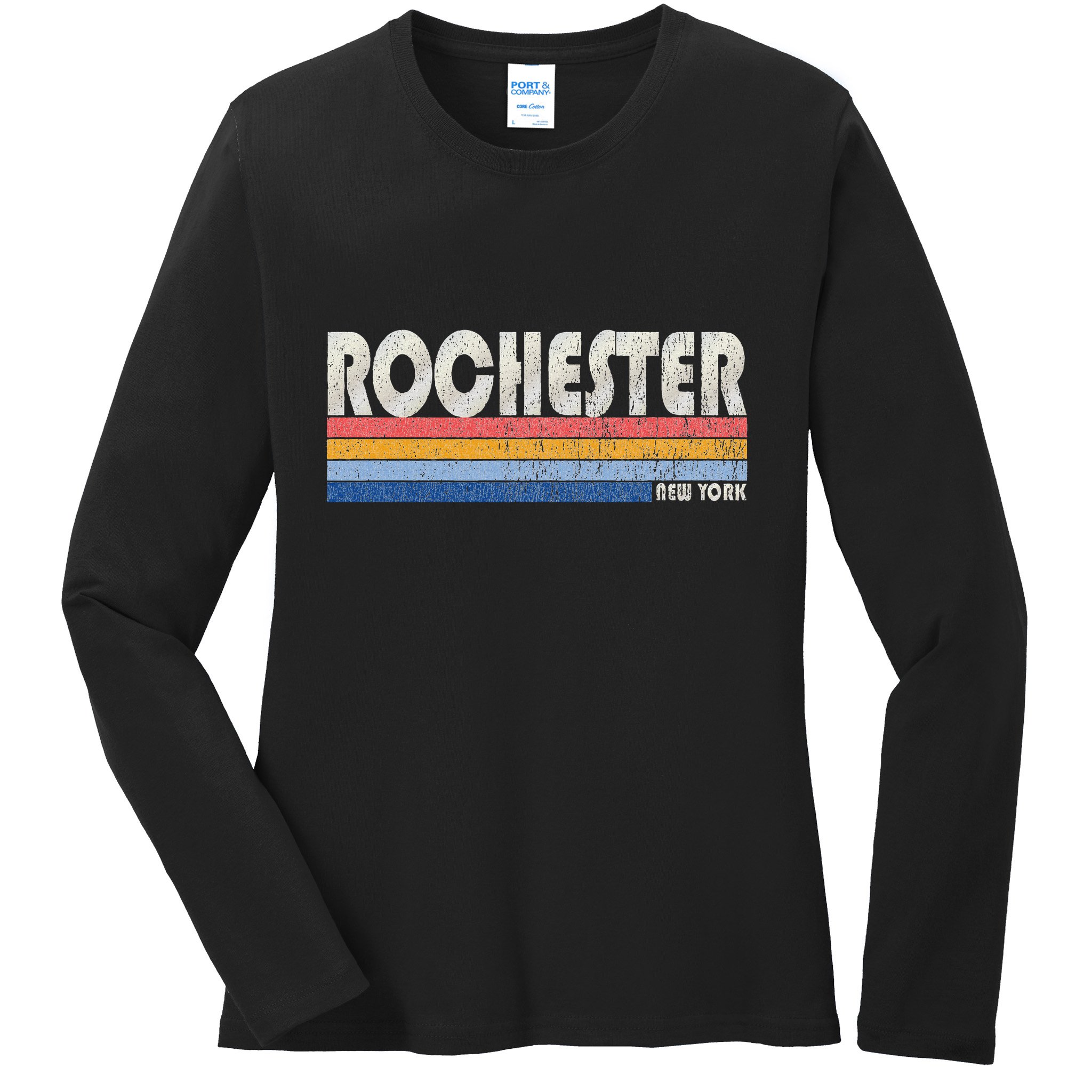 Vintage 70s 80s Style Rochester Ny Ladies Long Sleeve Shirt