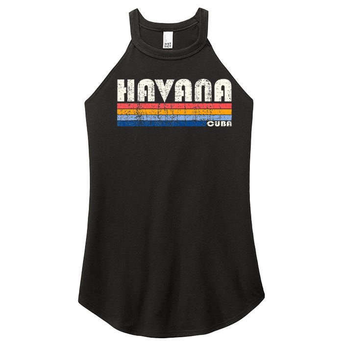 Vintage 70s 80s Style Havana Cuba Women's Perfect Tri Rocker Tank