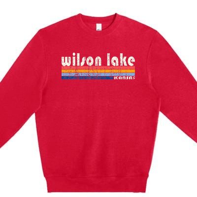 Vintage 70s 80s Style Wilson Lake Ks Premium Crewneck Sweatshirt