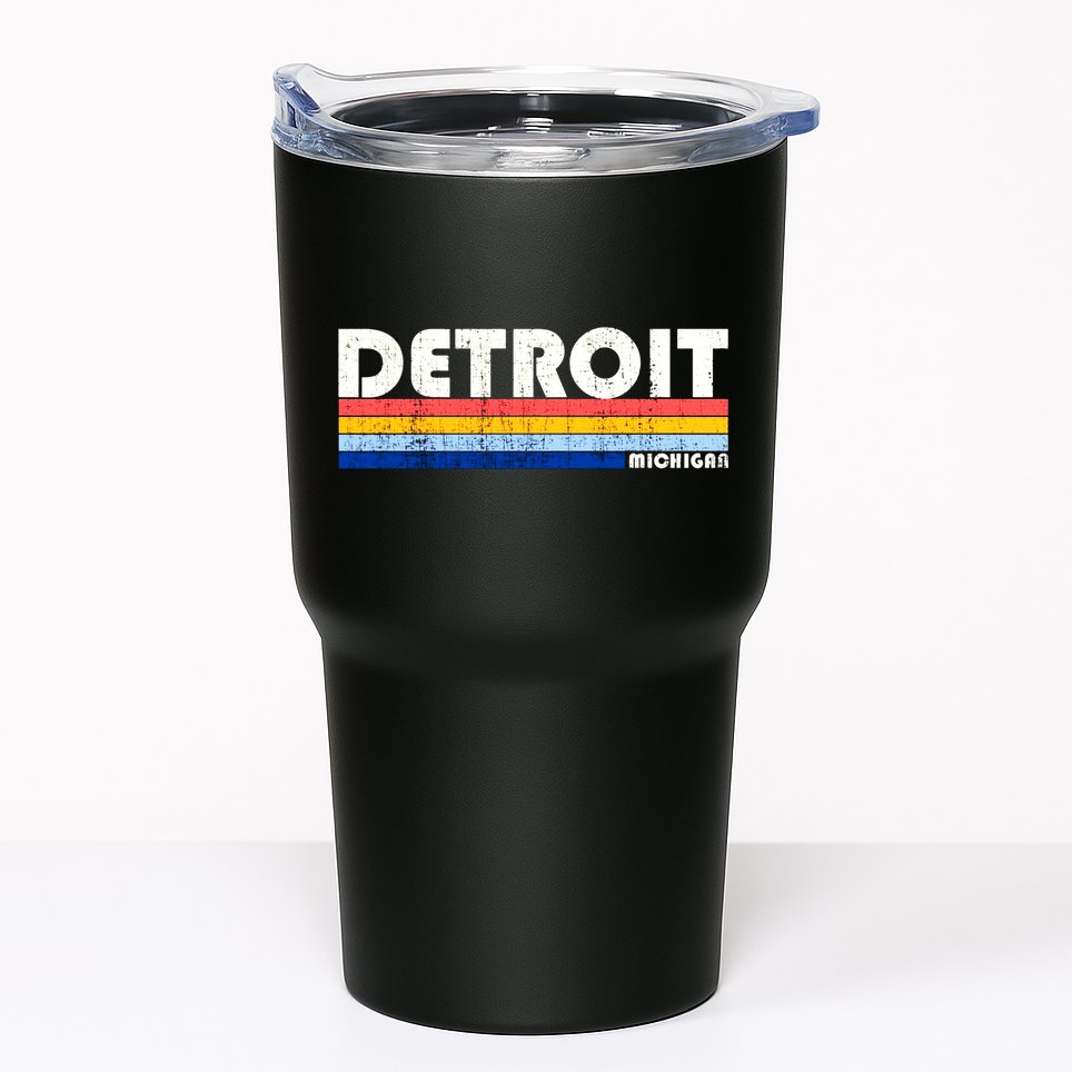 Vintage 70s 80s Style Detroit Mi Great Tumbler