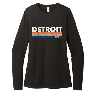 Vintage 70s 80s Style Detroit Mi Great Gift Womens CVC Long Sleeve Shirt