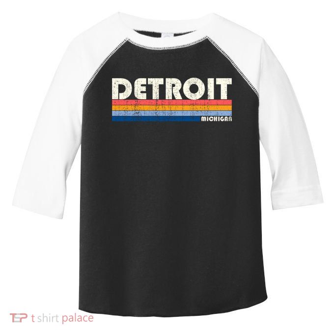 Vintage 70s 80s Style Detroit Mi Great Gift Toddler Fine Jersey T-Shirt
