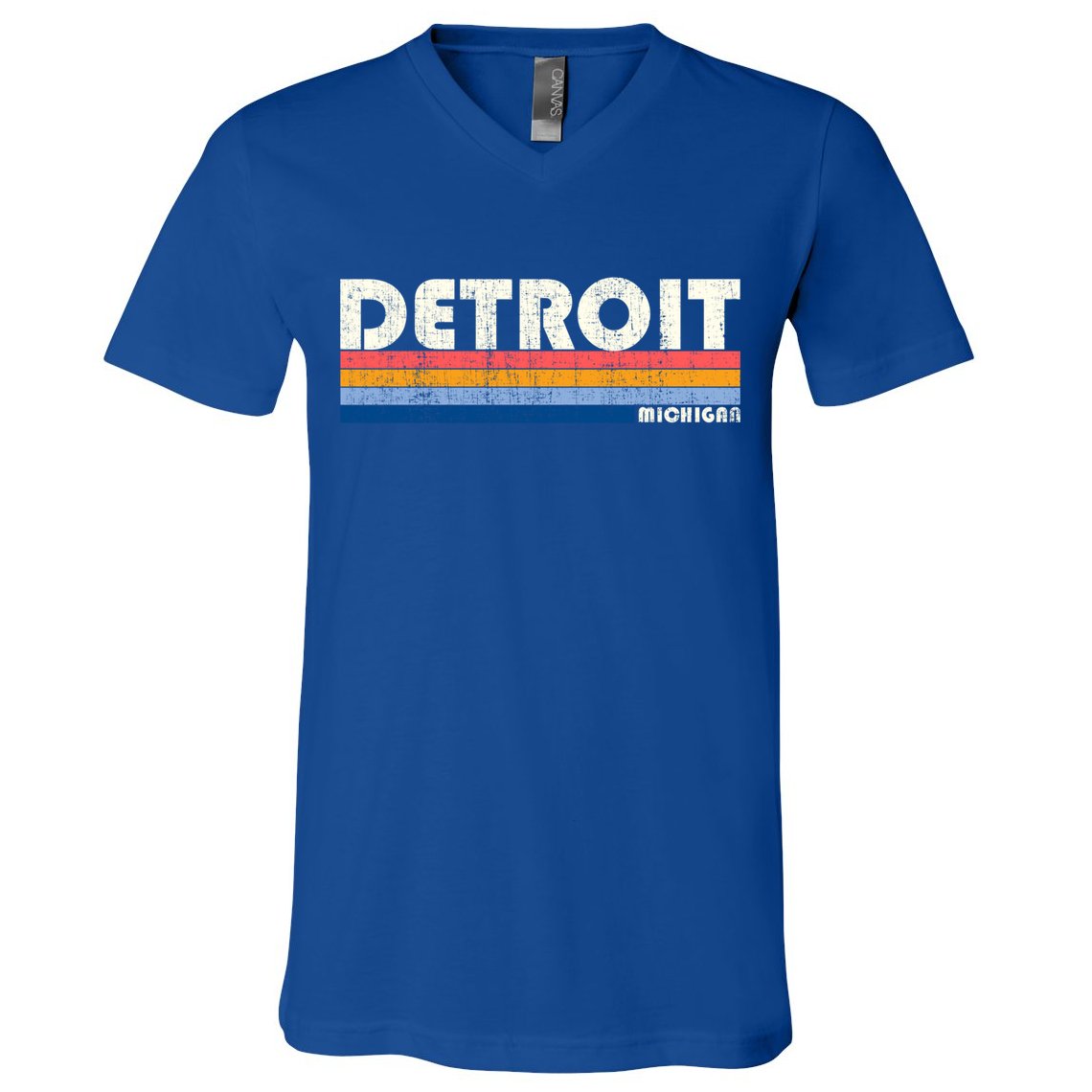 Vintage 70s 80s Style Detroit Mi Great Gift V-Neck T-Shirt