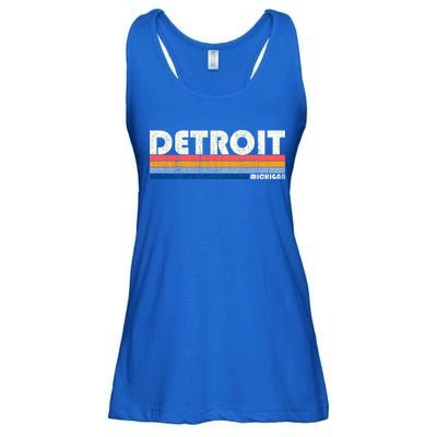 Vintage 70s 80s Style Detroit Mi Great Gift Ladies Essential Flowy Tank