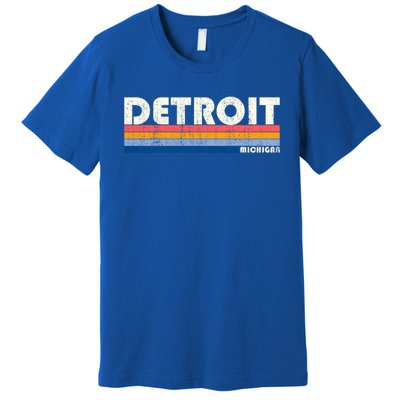 Vintage 70s 80s Style Detroit Mi Great Gift Premium T-Shirt