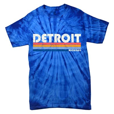 Vintage 70s 80s Style Detroit Mi Great Gift Tie-Dye T-Shirt