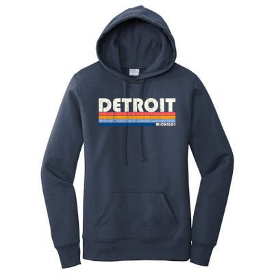 Vintage 70s 80s Style Detroit Mi Great Gift Women's Pullover Hoodie