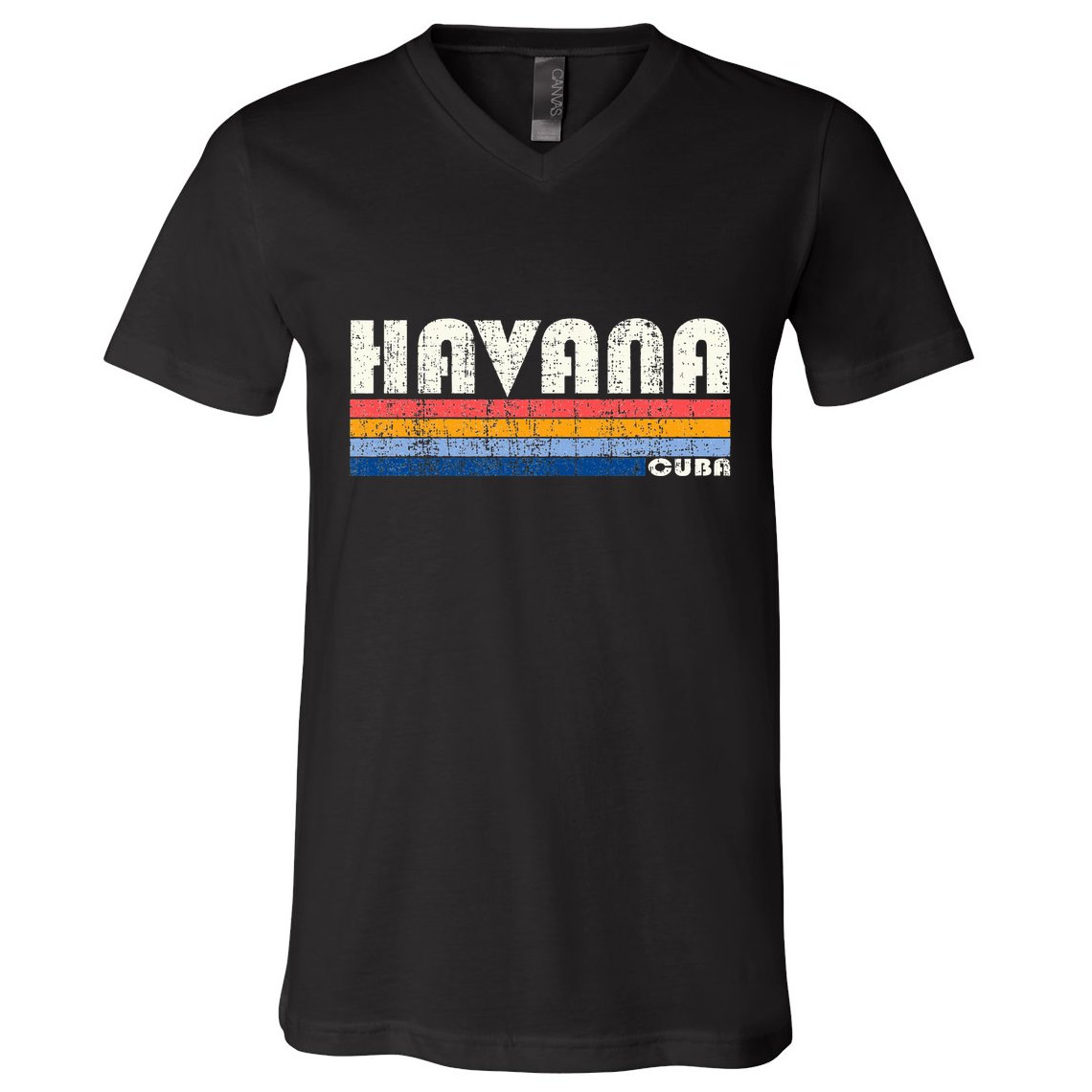 Vintage 70s 80s Style Havana Cuba V-Neck T-Shirt
