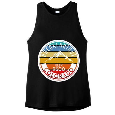 Vintage 70s 80s Breckenridge Colorado Rocky Mountain Skiing Ladies PosiCharge Tri-Blend Wicking Tank