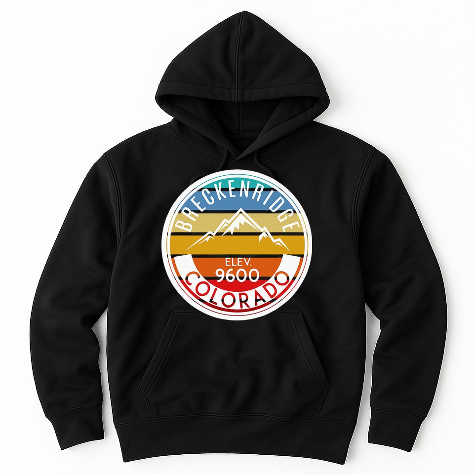 Vintage 70s 80s Breckenridge Colorado Rocky Mountain Skiing Hoodie