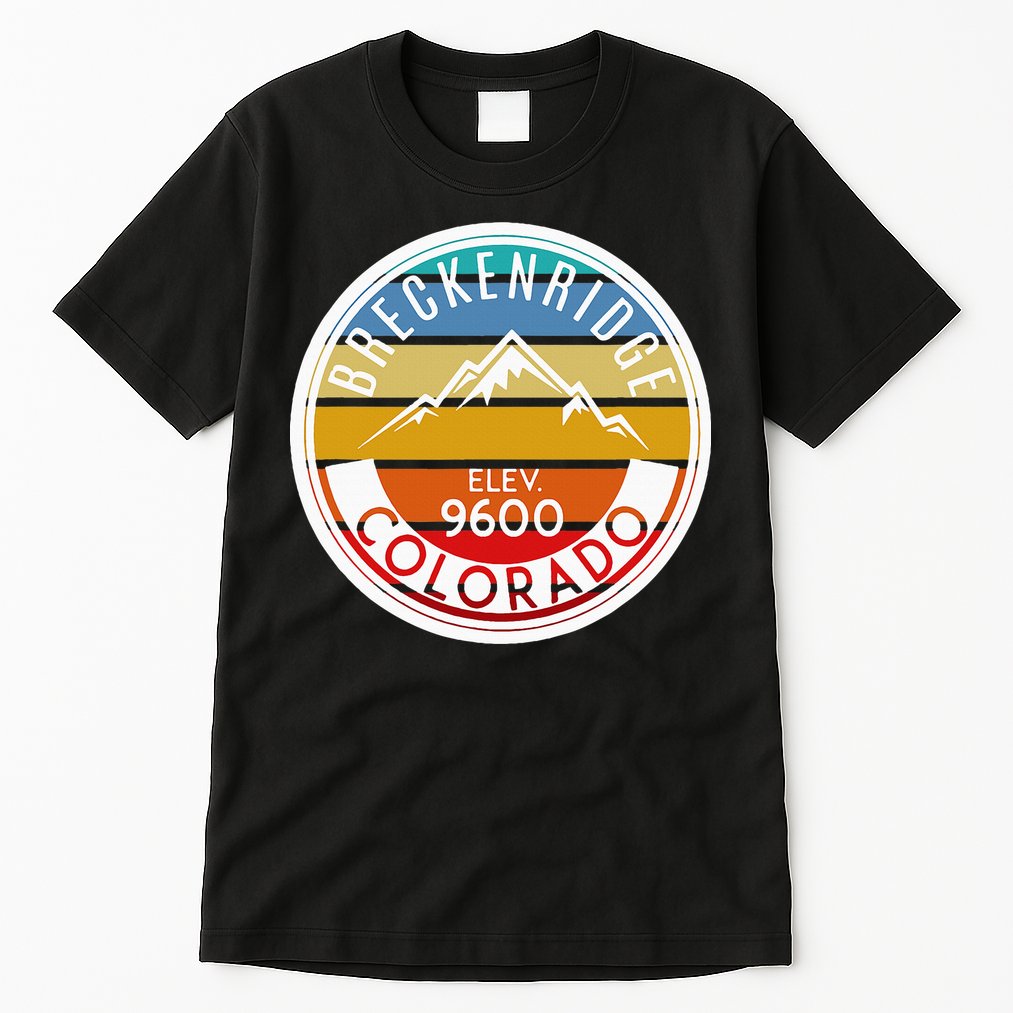 Vintage 70s 80s Breckenridge Colorado Rocky Mountain Skiing Tall T-Shirt