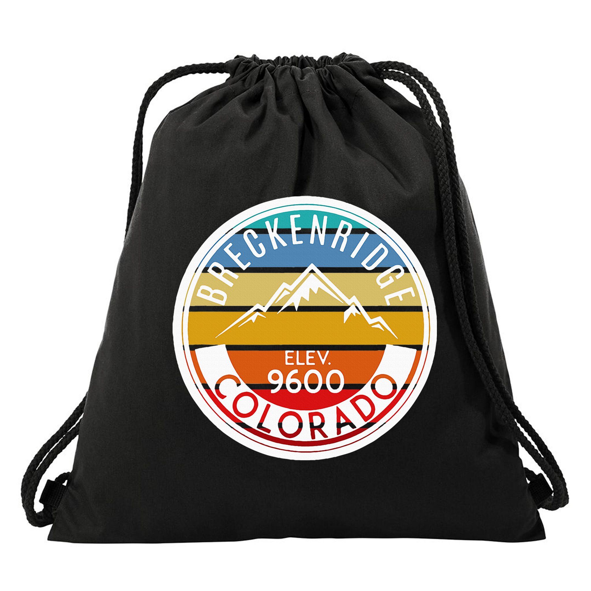 Vintage 70s 80s Breckenridge Colorado Rocky Mountain Skiing Drawstring Bag
