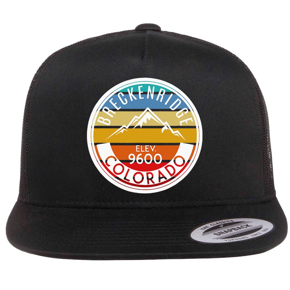 Vintage 70s 80s Breckenridge Colorado Rocky Mountain Skiing Flat Bill Trucker Hat