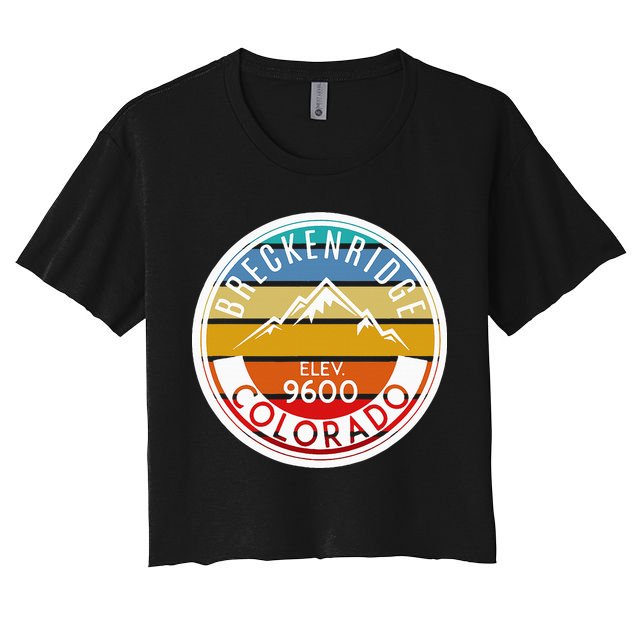 Vintage 70s 80s Breckenridge Colorado Rocky Mountain Skiing Crop Top