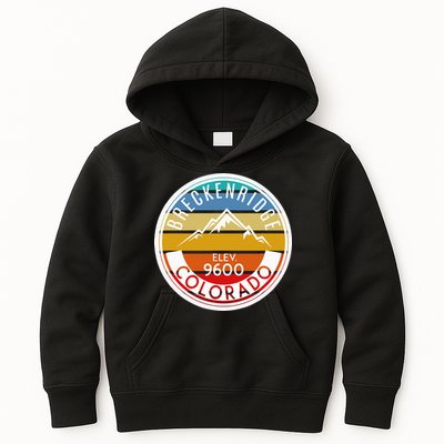 Vintage 70s 80s Breckenridge Colorado Rocky Mountain Skiing Kids Hoodie
