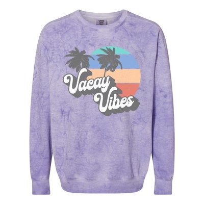 Vintage 70's Aloha Vacay Vibes Beach Surfing Retro Meaningful Gift Colorblast Crewneck Sweatshirt