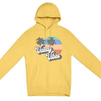 Vintage 70's Aloha Vacay Vibes Beach Surfing Retro Meaningful Gift Premium Pullover Hoodie