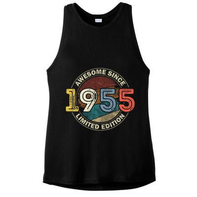 Vintage 70 Birthday Decorations 70yr 1955 70th Birthday Ladies PosiCharge Tri-Blend Wicking Tank