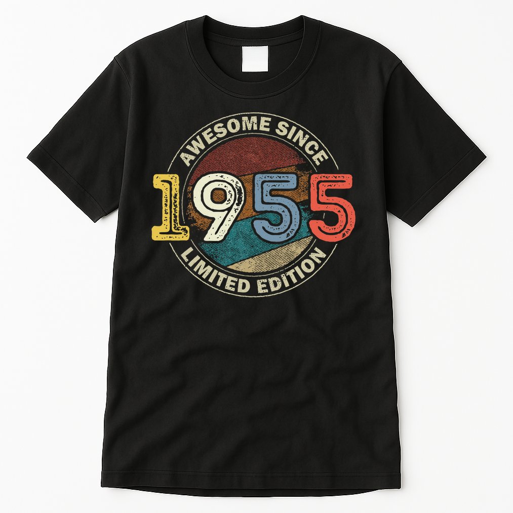 Vintage 70 Birthday Decorations 70yr 1955 70th Birthday Tall T-Shirt
