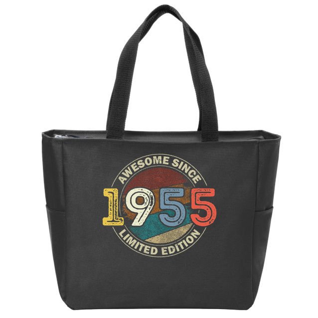 Vintage 70 Birthday Decorations 70yr 1955 70th Birthday Zip Tote Bag