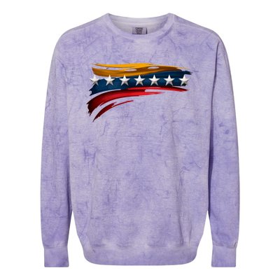 Venezuela 7 Big Stars Flag Minimalist Colorblast Crewneck Sweatshirt