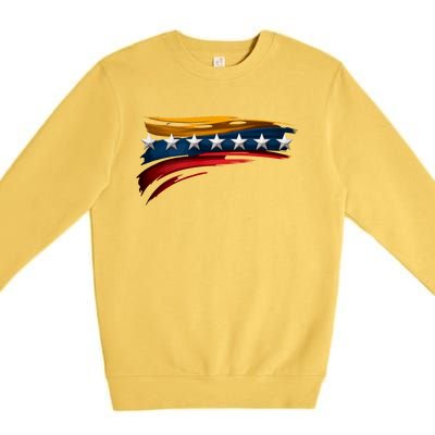 Venezuela 7 Big Stars Flag Minimalist Premium Crewneck Sweatshirt