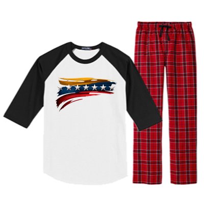 Venezuela 7 Big Stars Flag Minimalist Raglan Sleeve Pajama Set