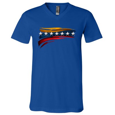 Venezuela 7 Big Stars Flag Minimalist V-Neck T-Shirt