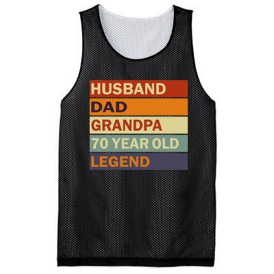 Vintage 70th Birthday Saying For 70 Year Old Dad And Grandpa Mesh Reversible Basketball Jersey Tank