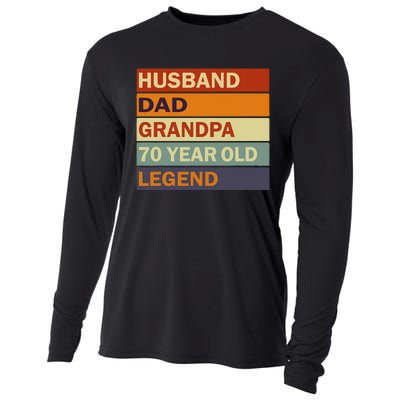 Vintage 70th Birthday Saying For 70 Year Old Dad And Grandpa Cooling Performance Long Sleeve Crew