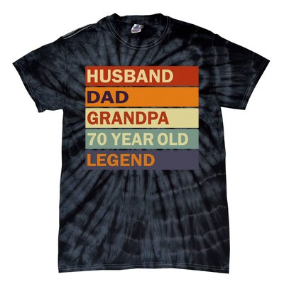 Vintage 70th Birthday Saying For 70 Year Old Dad And Grandpa Tie-Dye T-Shirt