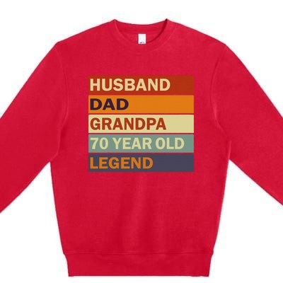 Vintage 70th Birthday Saying For 70 Year Old Dad And Grandpa Premium Crewneck Sweatshirt