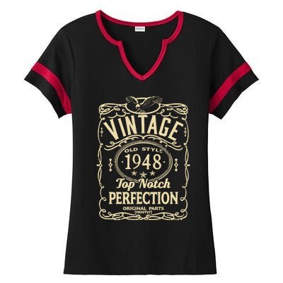 Vintage 75th Birthday top notch 1948 Ladies Halftime Notch Neck Tee