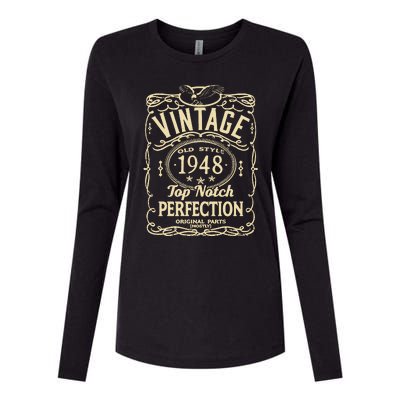 Vintage 75th Birthday top notch 1948 Womens Cotton Relaxed Long Sleeve T-Shirt