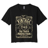 Vintage 75th Birthday top notch 1948 Women's Crop Top Tee