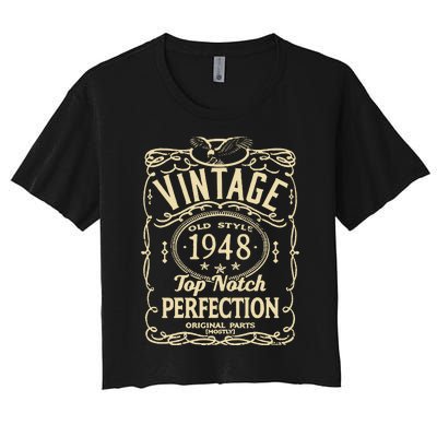 Vintage 75th Birthday top notch 1948 Women's Crop Top Tee