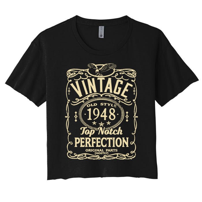 Vintage 75th Birthday top notch 1948 Women's Crop Top Tee