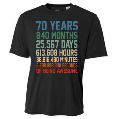 Vintage 70th Birthday 70 Years Old Being Awesome Anniversary Cooling Performance Crew T-Shirt