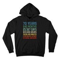 Vintage 70th Birthday 70 Years Old Being Awesome Anniversary Hoodie