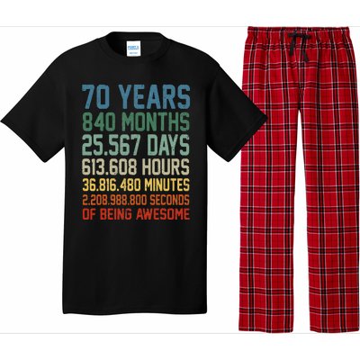 Vintage 70th Birthday 70 Years Old Being Awesome Anniversary Pajama Set