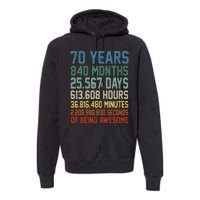 Vintage 70th Birthday 70 Years Old Being Awesome Anniversary Premium Hoodie