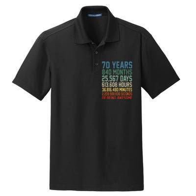 Vintage 70th Birthday 70 Years Old Being Awesome Anniversary Dry Zone Grid Polo