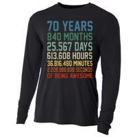 Vintage 70th Birthday 70 Years Old Being Awesome Anniversary Cooling Performance Long Sleeve Crew