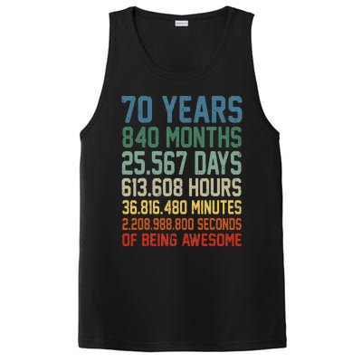 Vintage 70th Birthday 70 Years Old Being Awesome Anniversary PosiCharge Competitor Tank