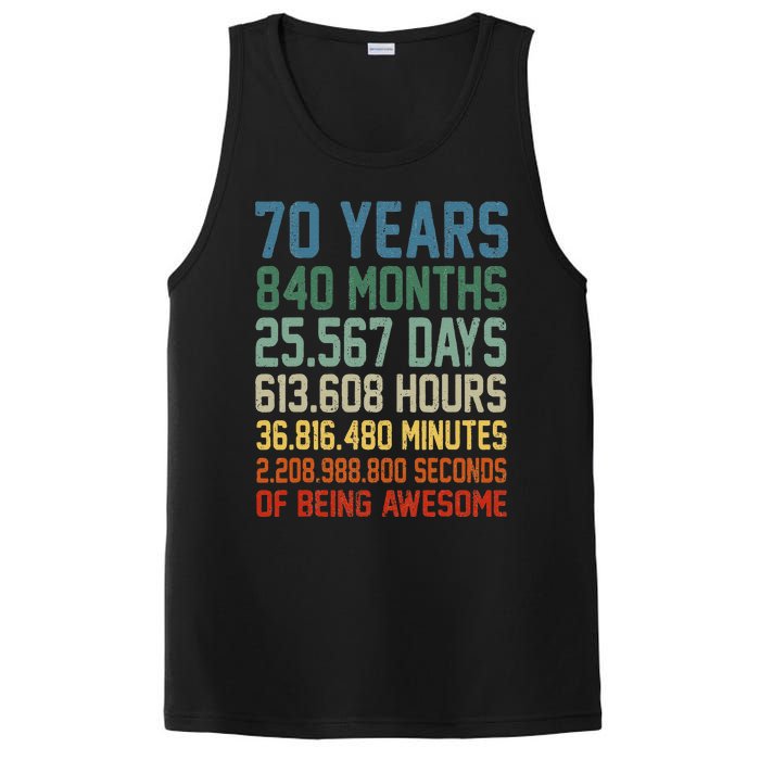 Vintage 70th Birthday 70 Years Old Being Awesome Anniversary PosiCharge Competitor Tank