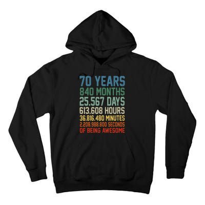 Vintage 70th Birthday 70 Years Old Being Awesome Anniversary Tall Hoodie