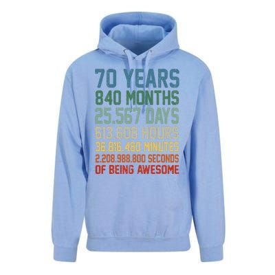 Vintage 70th Birthday 70 Years Old Being Awesome Anniversary Unisex Surf Hoodie