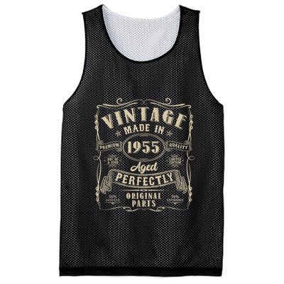 Vintage 70th Birthday Decorations Funny 1955 70 Birthday Mesh Reversible Basketball Jersey Tank